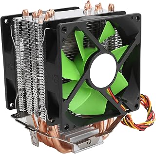 AMONIDA CPU Cooler Efficient Cooling Double Fan Radiator Fit for LGA775/1155/1156/1366 AM2/AM3
