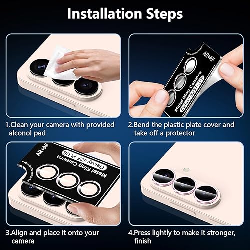 Vista 271 de para Samsung Galaxy Z Flip 7 Protector de Lente de Cámara, Cubierta de Lente de Vidrio Templado con Anillo de Metal Individual, [Fuerte Adhesión] 1