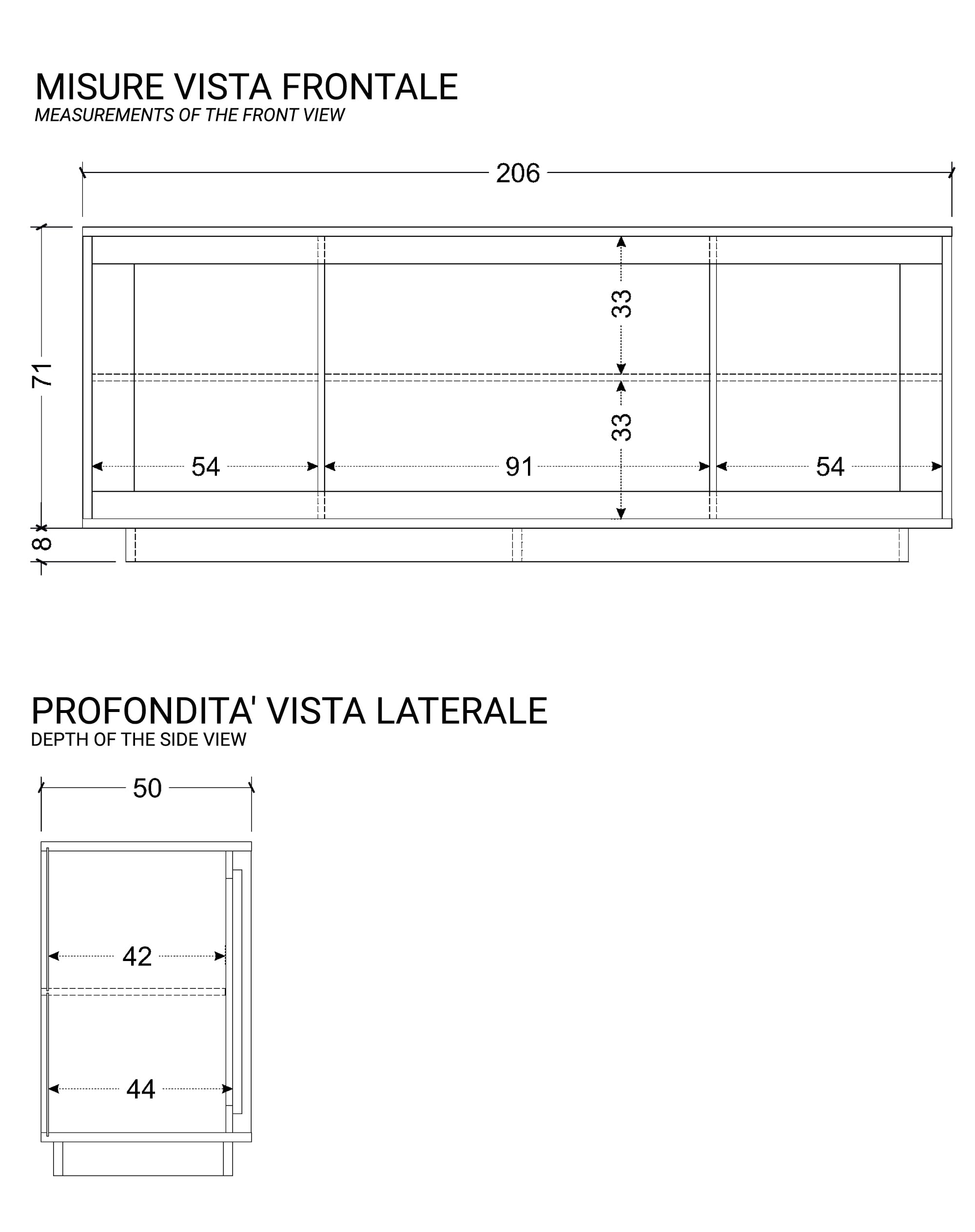 Web Convenienza Madia con 4 Ante Made in Italy – Credenza Contenitore Collezione Sky per Soggiorno Cucina Ingresso Sala da Pranzo Mobile Design Moderno Originale - Cashmere
