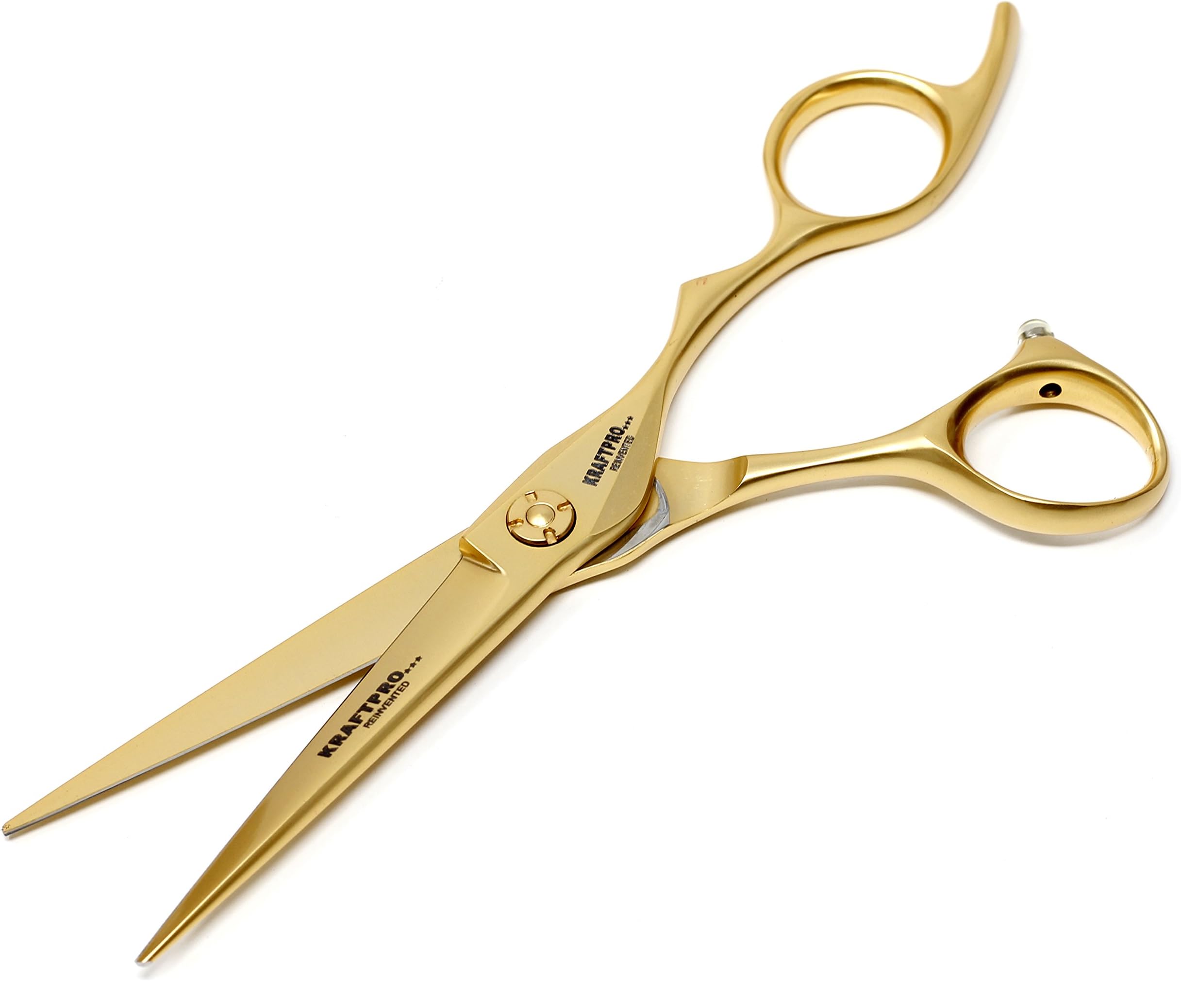 KRAFTPRO REINVENTED KRAFTPRO Goldline 6 Professional Salon Barber Hair Cutting Scissor Gold With Pouch/Screw Cleaning Cloth & Oil, 12 x 6 cm