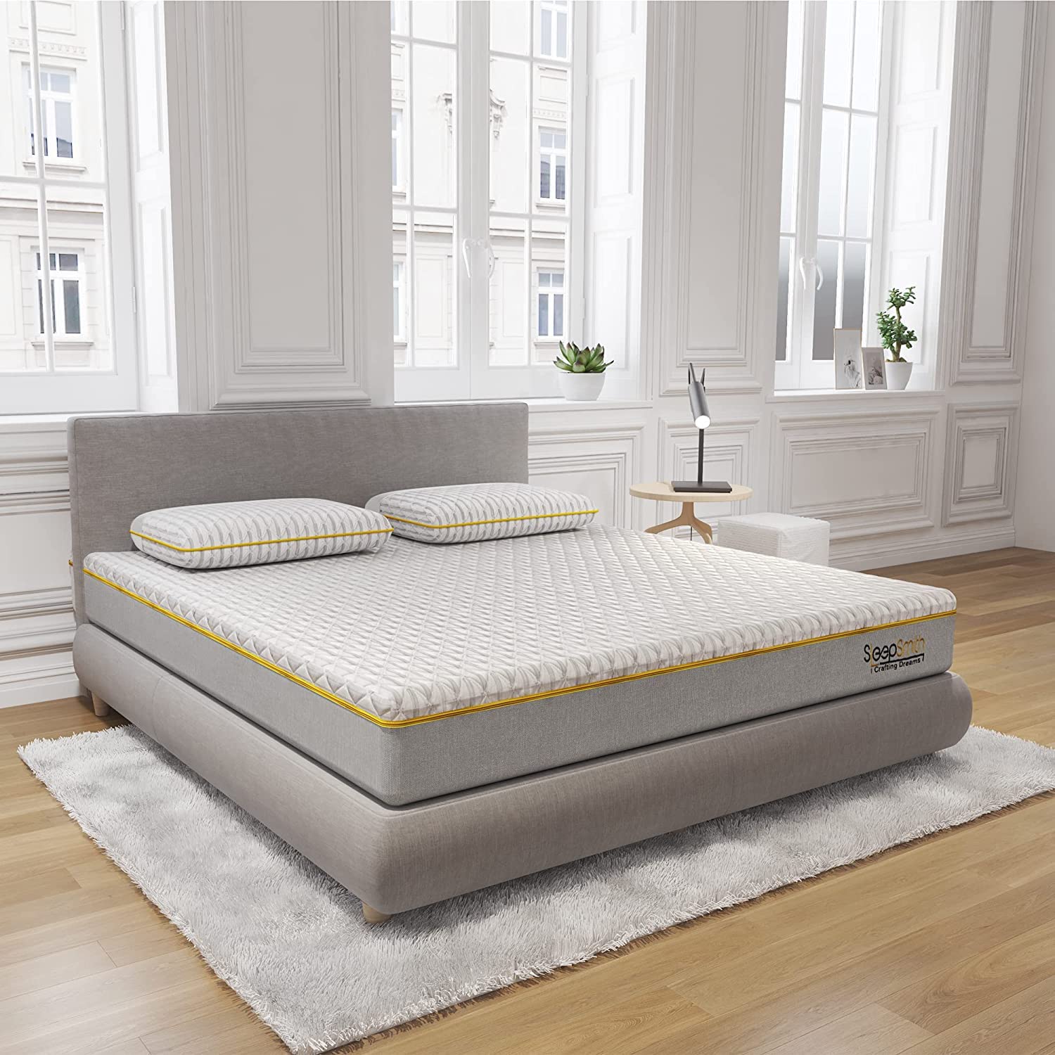 SleepSmith Orthopedic King Size Mattress – 72x72x6 Inches | 3-Zone Memory Foam with Graphite Infused Cloud Foam | Medium Firm Feel for Back Support | 10-Year Warranty & 400 GSM-image-16