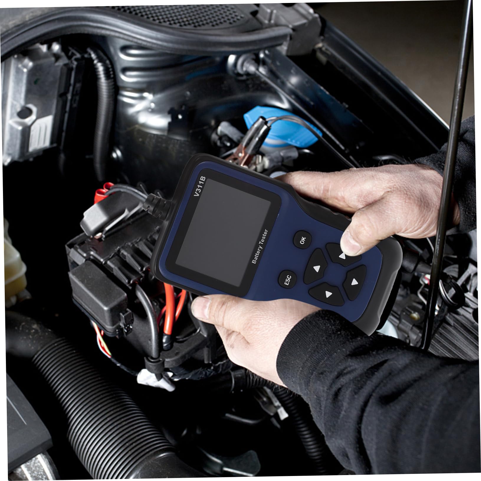 Tester Batteria Auto 12v Strumento di Analisi e Carico per Batterie Auto Leggero 9 Lingue Disponibili