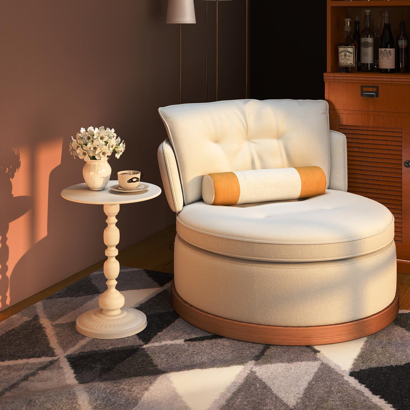 Set di 2 tavolini rotondi in metallo, colore bianco, tavolino piccolo per soggiorno, camera da letto, balcone, giardino, comodino, divano, 40 x 40 x 53 cm, 2 pezzi