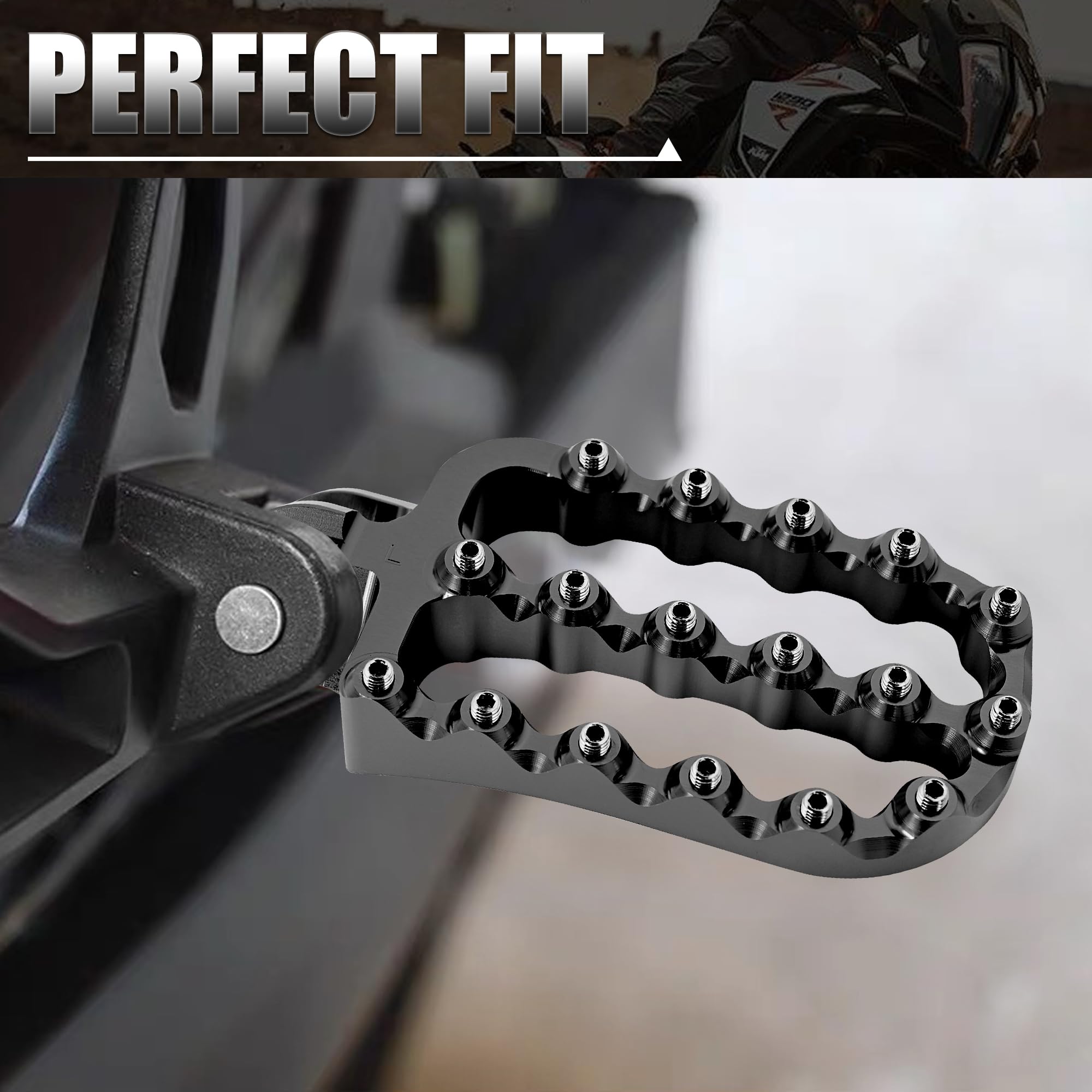Pedane in alluminio Pedalini Pedali Poggiapiedi Compatible with KTM 690 Enduro/R 2008-2022,790 Adventure/R, 890/950 Adventure, 1190 Adventure R 2014-2016, vedi montaggio nero