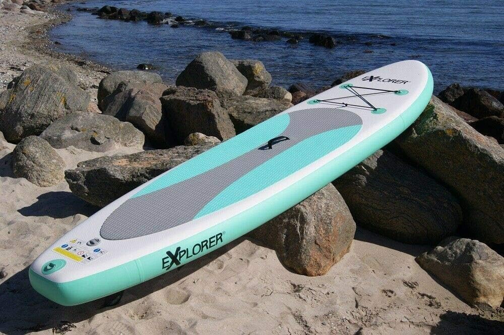 SUP Board EXPLORER Stand Up Paddle Surfboard aufblasbar Paddel ISUP 300x76x15cm