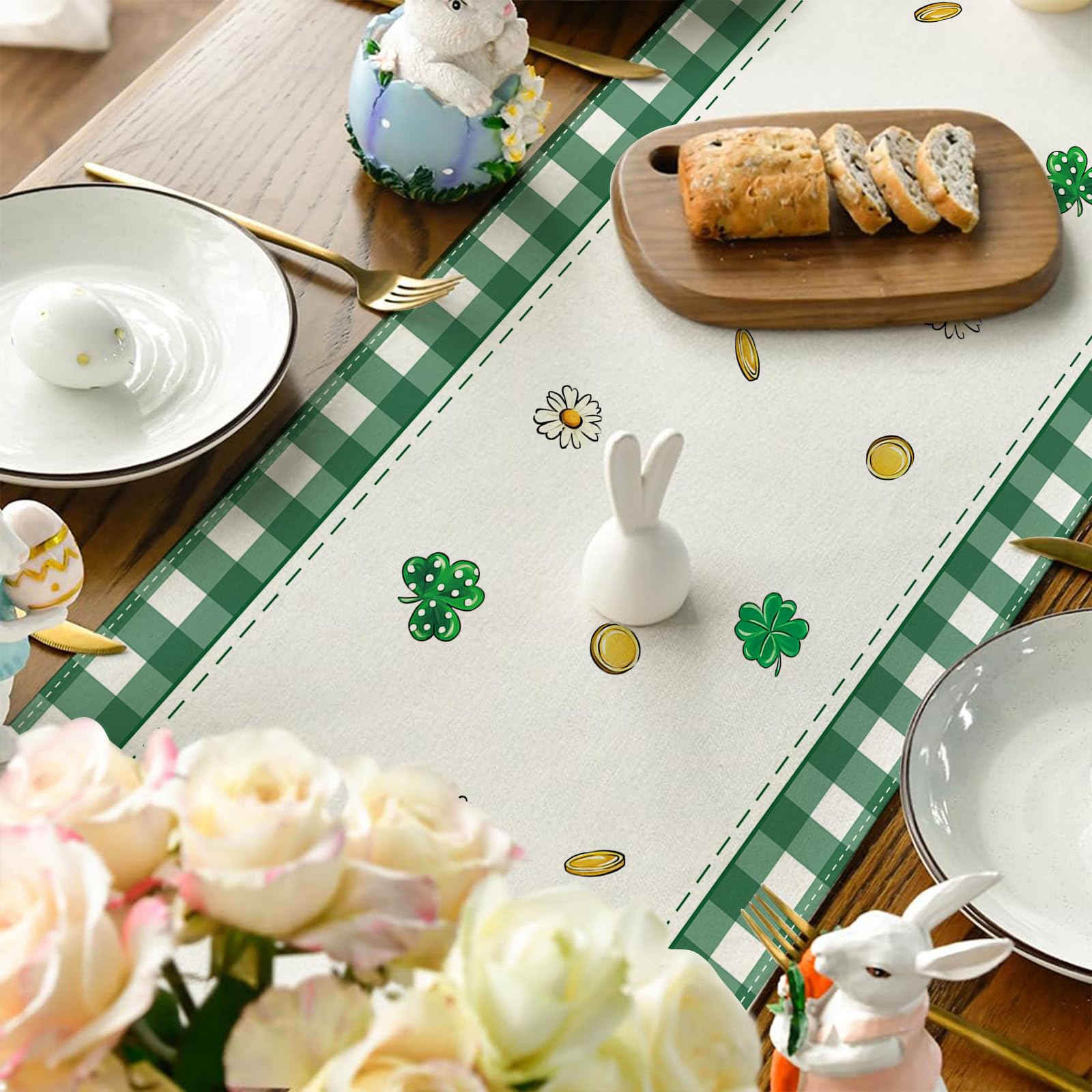 PartyBuzz Tischläufer St. Patrick’s Day – Mit Kleeblättern, 122 Cm Lang – Für Küche & Partys