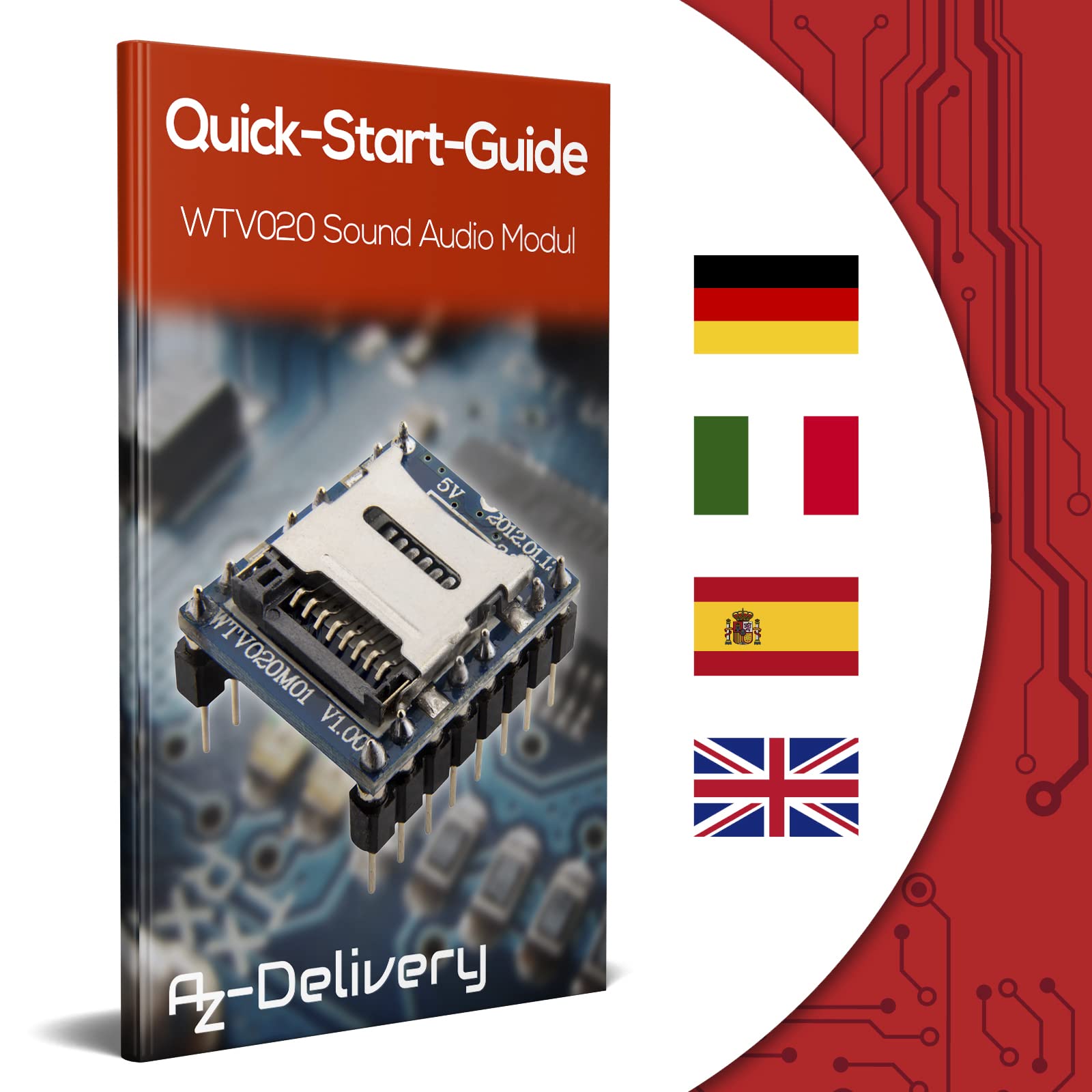 AZDelivery 3 x WTV020 Scheda SD Modulo Audio compatibile con Arduino incluso un E-Book!