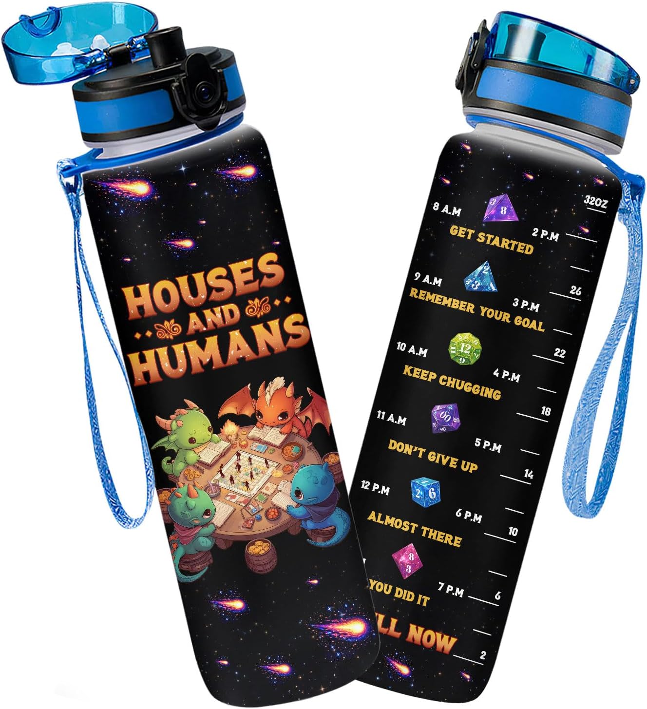 Horror Motivational Water Bottle With Time Marker 32 oz, Hockey Mask Slasher Drinkware, Retro Horror Movie Fan Gift