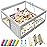 Baby Playpen with Mat 50x50 Inch, Playpen with Colorful Ball for Babies and Toddlers, Baby Play Pen Pin Indoor Play Fence (Mat and Ball Included)