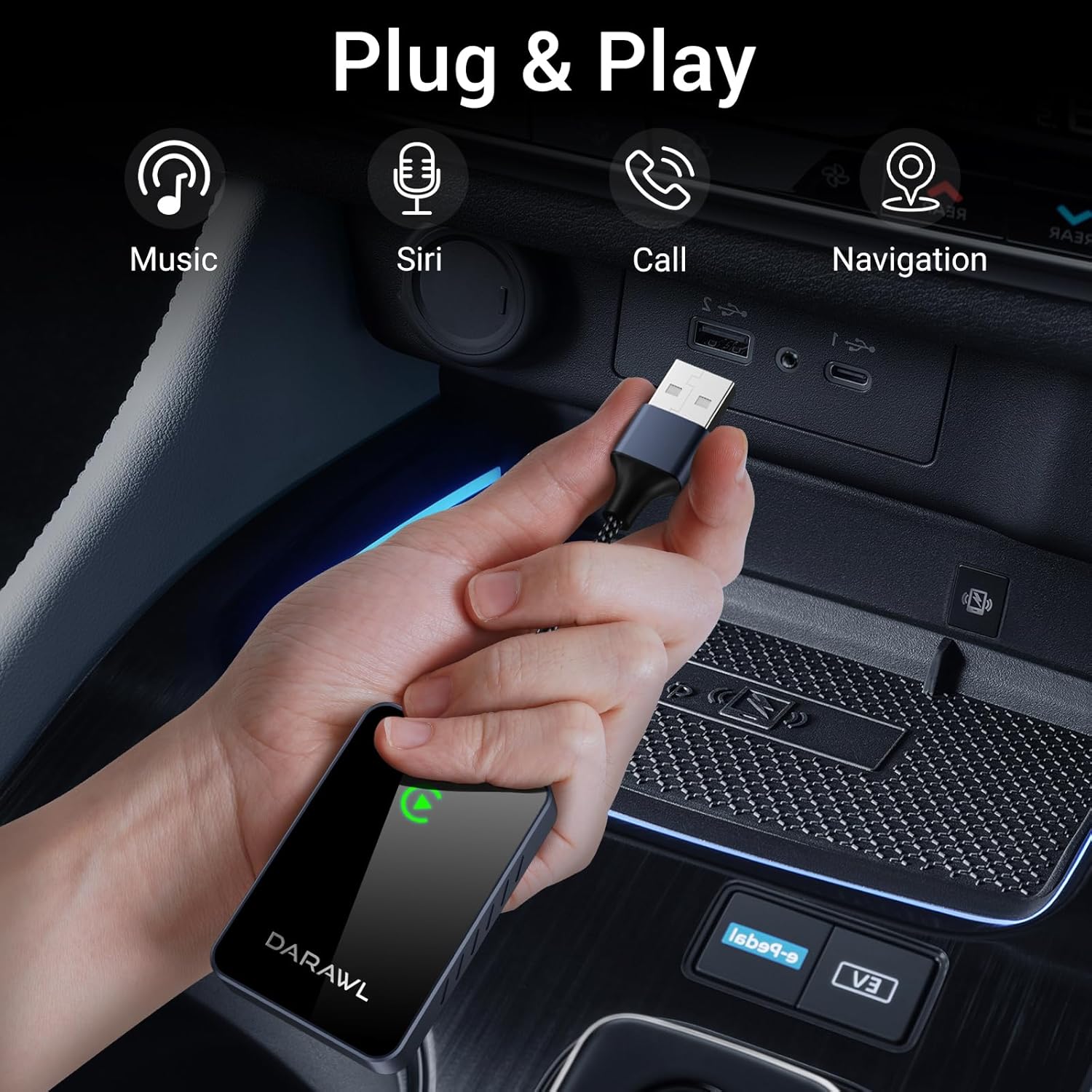 Wireless CarPlay Adapter, Converts Wired to Wireless Apple CarPlay, Fits for Cars from 2015  iOS 10+, Upgrade Plug  Play Adapter for Easy Use  Low Latency