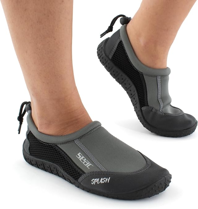 SEAC Splash, Adult and Children's Rock Shoes, Quick Drying, Shoes for the Sea, Beach and Pool, Grey/Black, 8