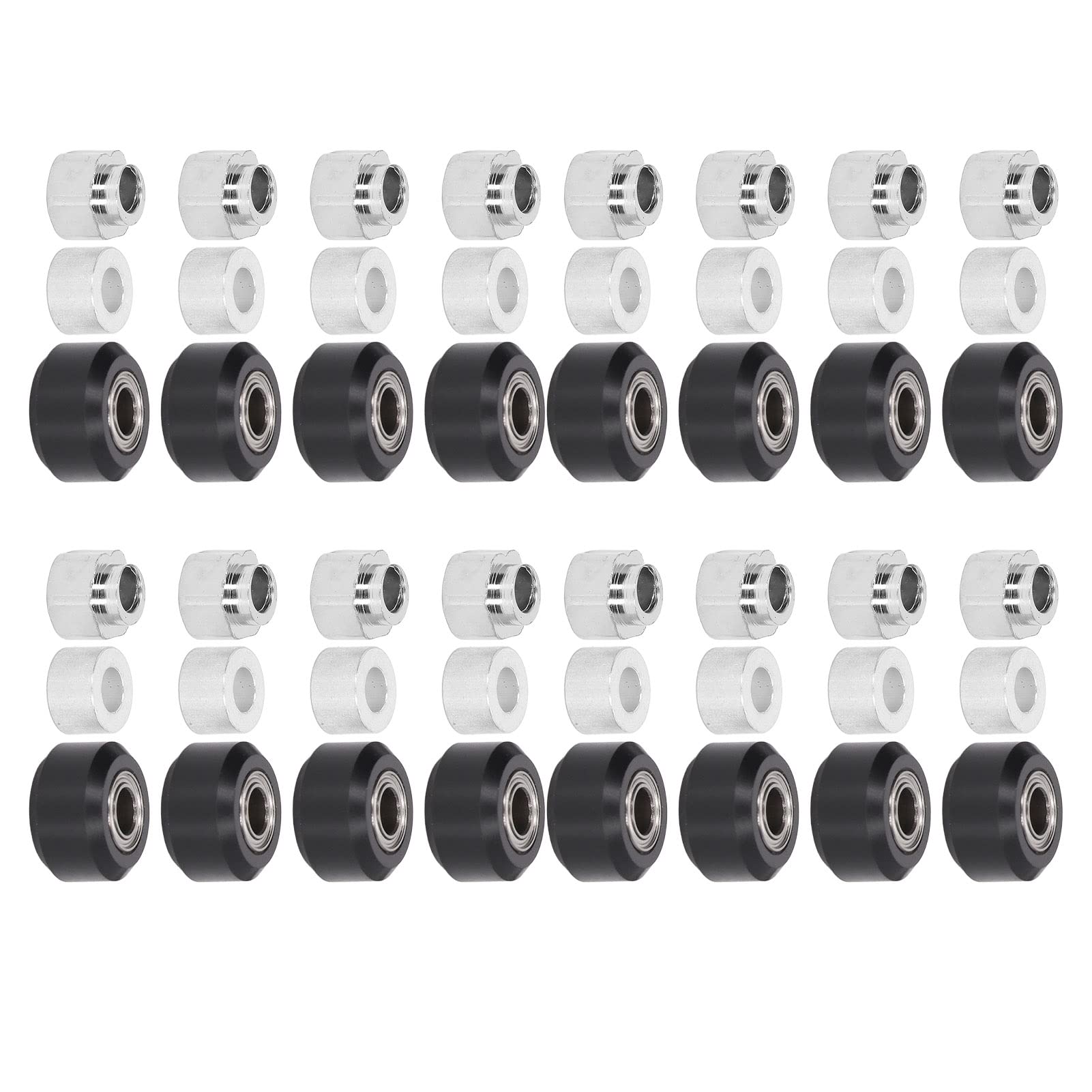 Jeu de Roues de Poulie D'imprimante 3D POM avec Roulement en Caoutchouc Durable pour des Performances Fluides, pour CR10 Ender 3 Anet A8 Tevo Tarantula, 48 Pièces (Poulie noire)
