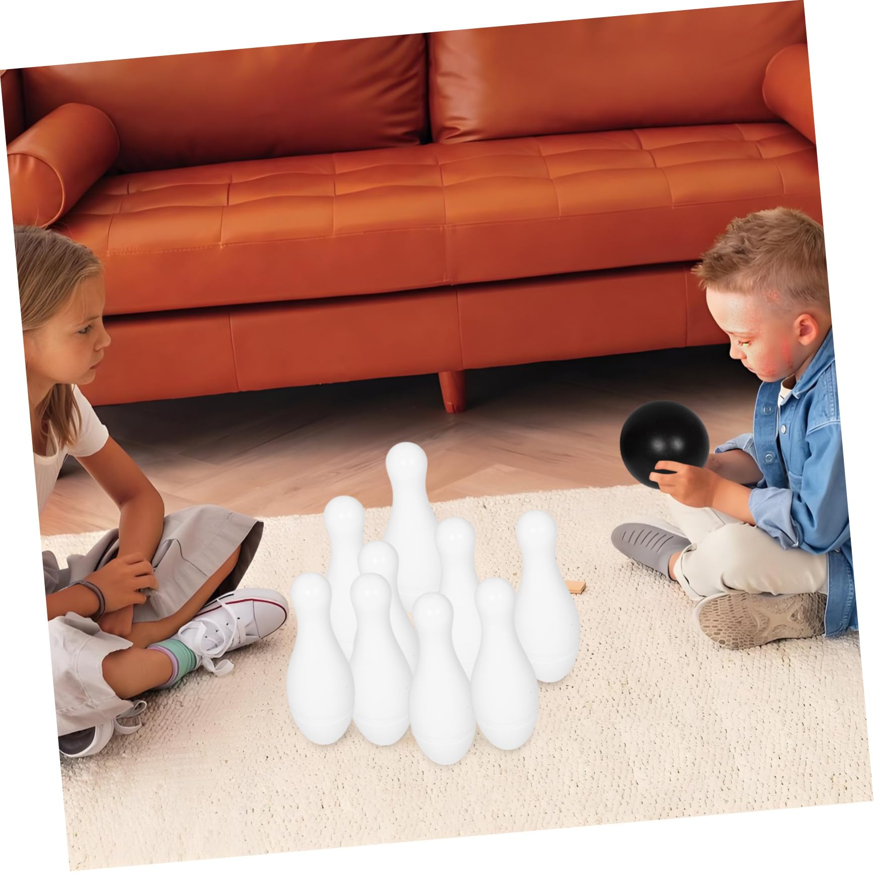 TOYANDONA Juego de Bolos y 2 Bolas para Niños 10 Bolos de Plástico y Juego Interactivo Adecuado para Manos Pequeñas en Interiores y Exteriores