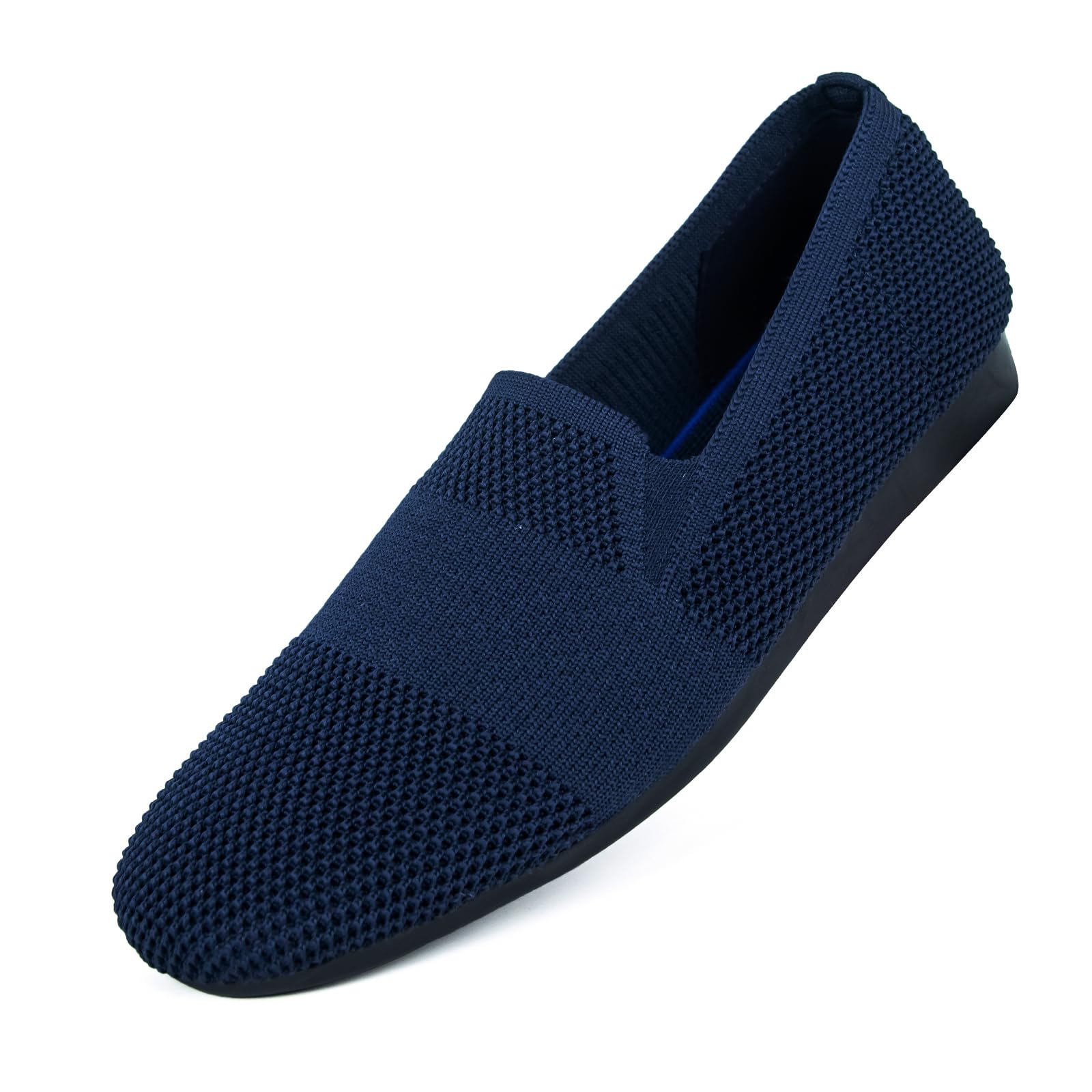 Puxowe Damen Ballerina Slip On Strick Kleid Flache Schuhe Pumps Bequem Ballerinas für Damen Runde Zehe