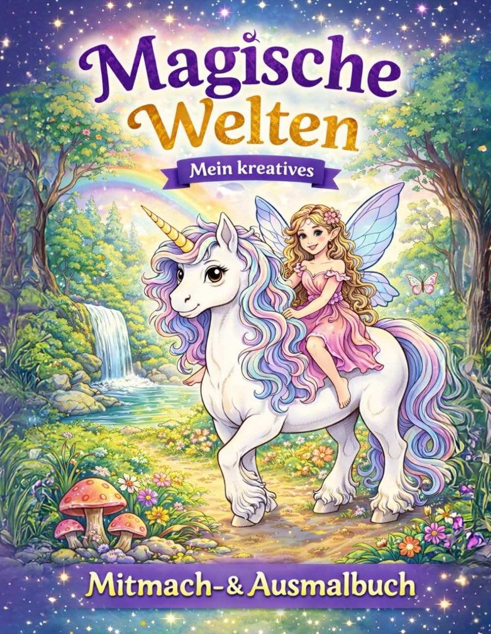 Magische Welten! Mein kreatives Mitmach- & Ausmalbuch: 74 Seite zum Ausmalen und Selbstgestalten. Entspannung, Förderung der Kreativität und Konzentration, tolles Geschenk für Mädchen