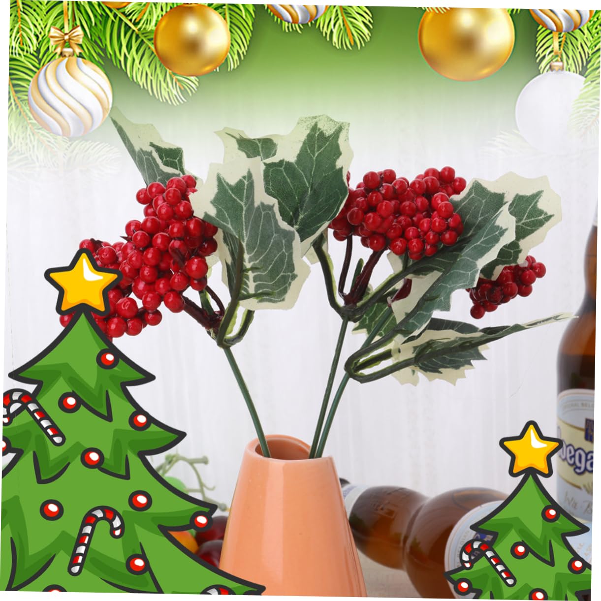 ABOOFAN 3 Juegos De Agujas De Pino Artificiales para Decoración De Árbol De Navidad Decoración Festiva para El Hogar 10 Unidades X 3