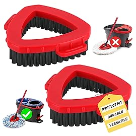 2 Pack Scrub Brush Replacement Head for O Cedar 2-Tanks RinsClean System, Spin Mop Replace Head Base, Shower Floor Scrubber, Hard Bristle Cleaning Brush for Bathroom Kitchen Wall Tile