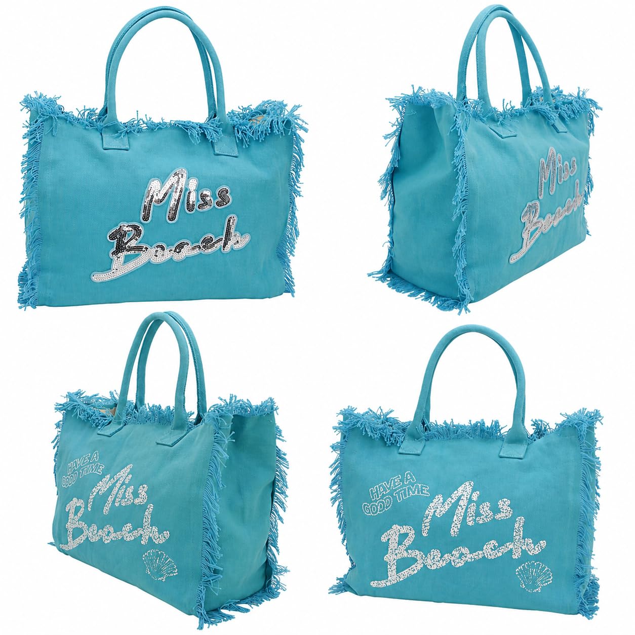 Borsa da Spiaggia Con Chiusura Zip per Vacanze - 29 o 17 Litri di Volume - Borsa Mare, da Picnic e a Tracolla in Tela