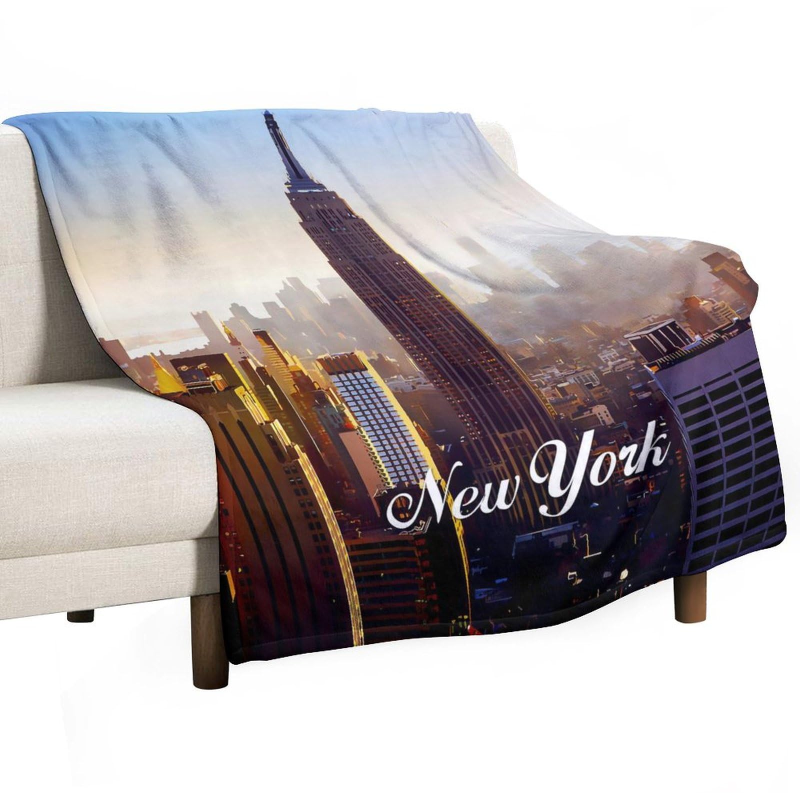 Couverture New York chaude et légère de style peinture de rue américaine