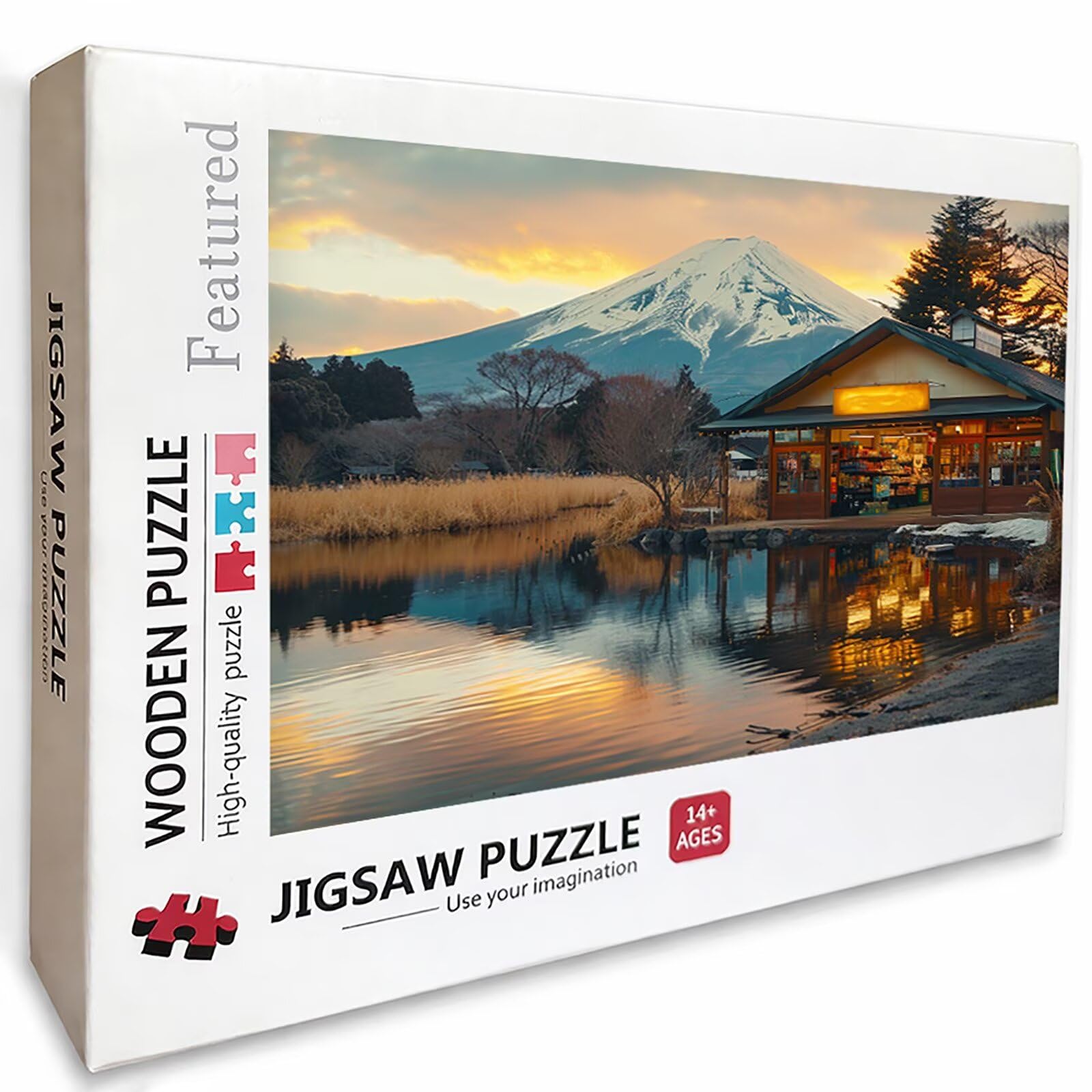 Mount Fuji Puzzle 5000 sztuk dla dorosłych, drewniane puzzle z pudełkiem 156 x 105 cm, pomysł na prezent dla kobiet, zabawne gry rodzinne, gry wyzwania, wykwintne opakowanie na prezent, wystrój domu