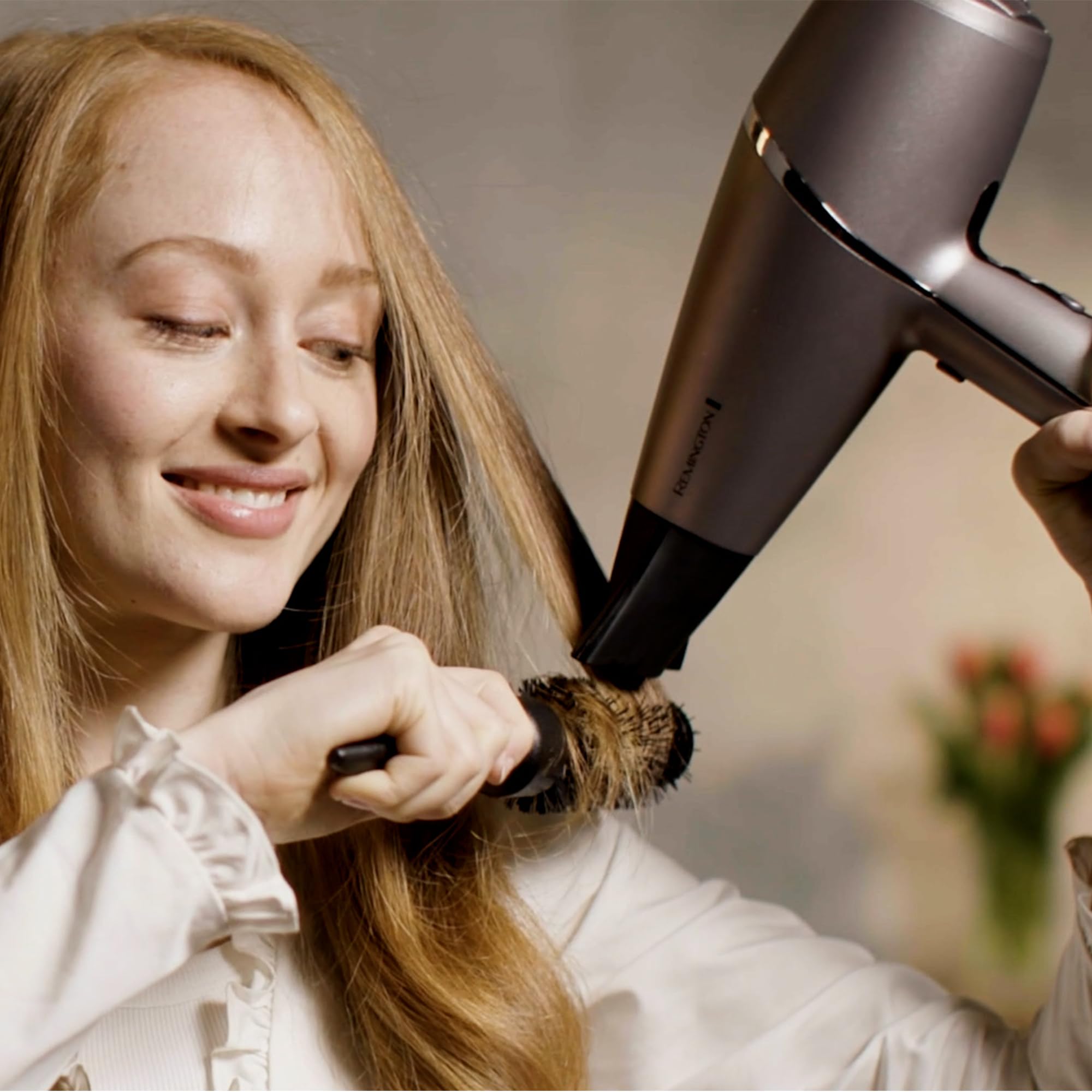 Remington Hair Dryer [3 Attachments: Diffuser & 2 Concentrators, Intelligent StyleAdapt™ Adjusts Heat to Hair] PROluxe You (Ionic & Diamond-Ceramic Coating, Fast Dry, Smooth Finish, 2400W) AC9800