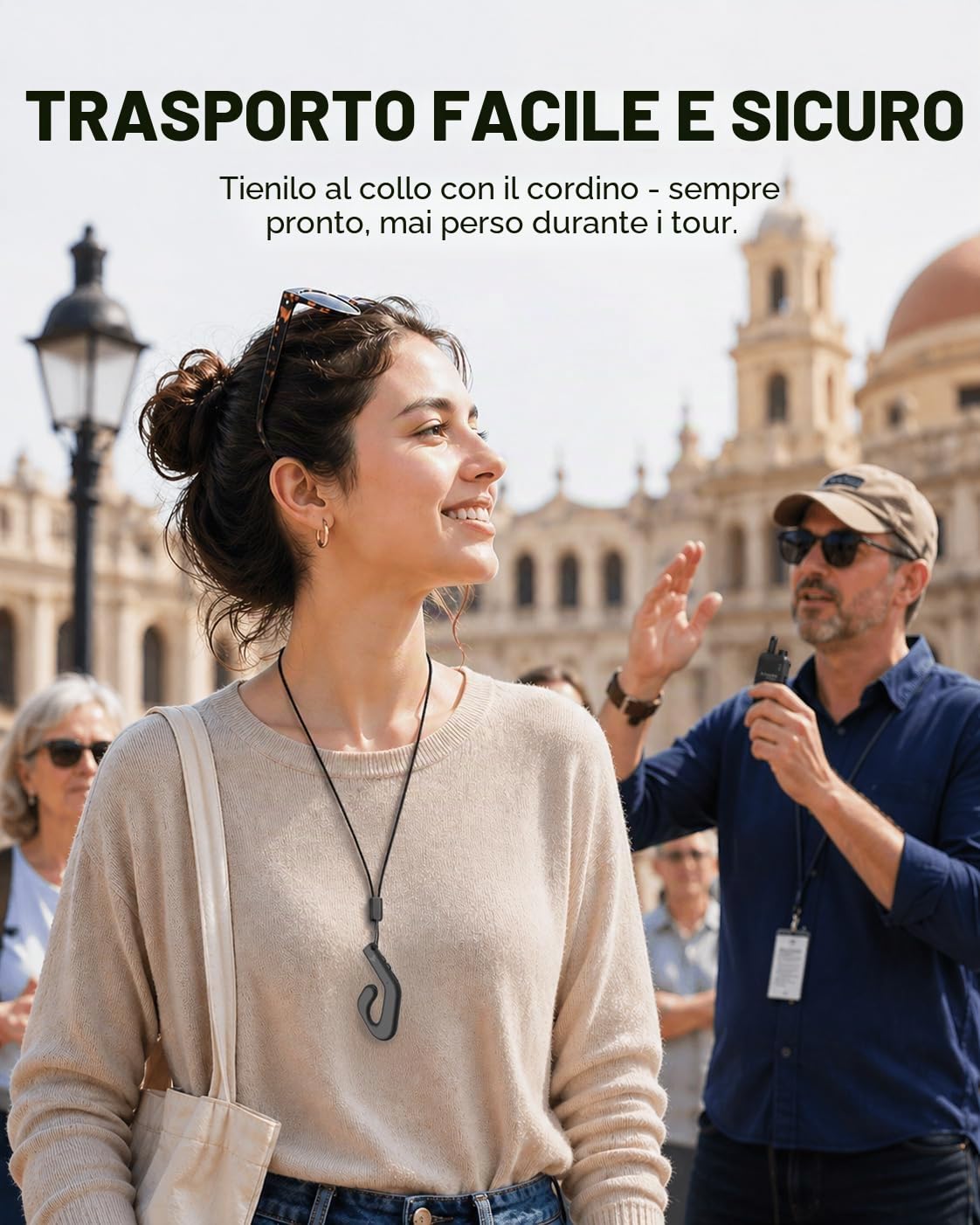 Avantree AudiTour – Sistema di guida turistica wireless con 10 cuffie Open-Ear, sistema audio facile da usare per musei e visite guidate, piccoli gruppi, ascolto assistito