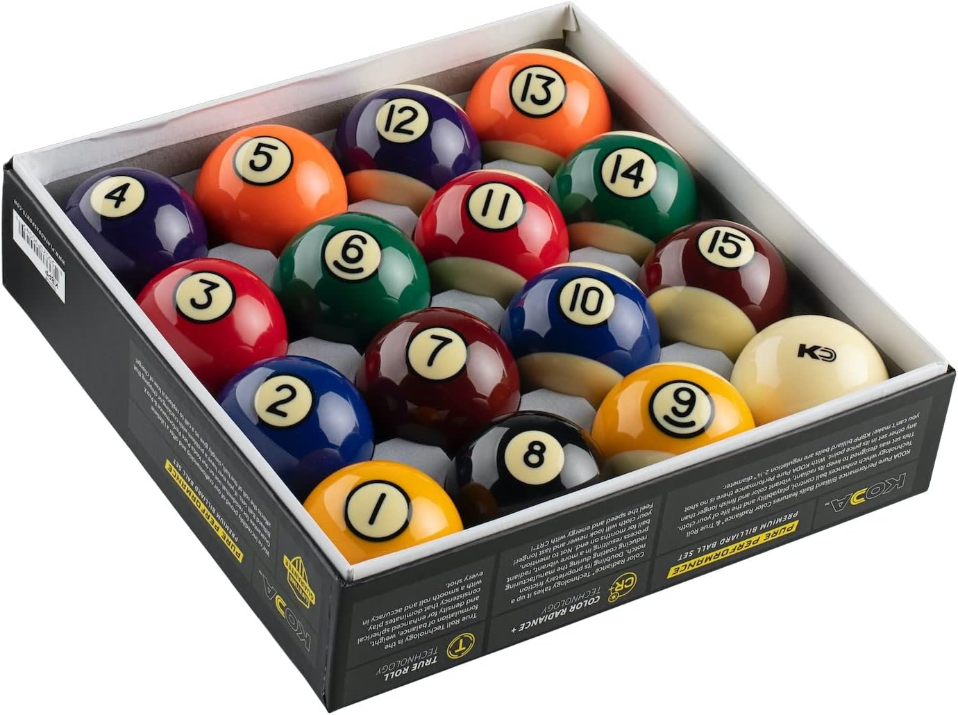 Koda Sports KBPP 2-1/4" Pure Performance Billiards & Pool Balls Set
