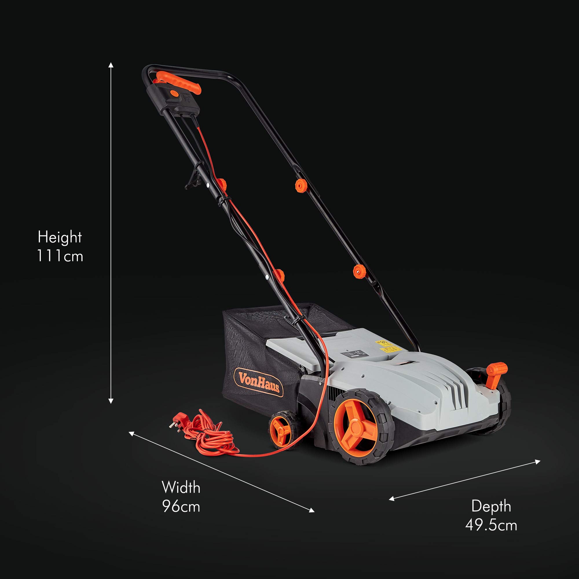 Buy VonHaus Electric Lawn Raker 1300W Garden Rake Removes Moss