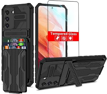 for Samsung Galaxy S21 FE Wallet Case with Card Holder, Black
