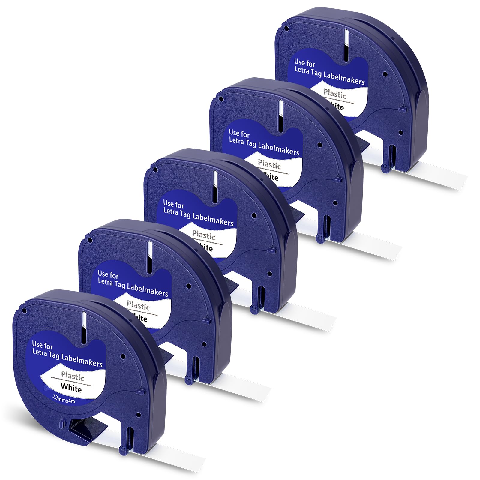 Compatible with Dymo LetraTag Label Maker Refills 91331 Plastic White Tape, Replacement for Dymo LetraTag Label Maker Tape Refill for Labeler Letra