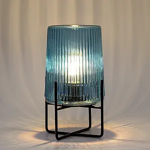 Battery Operated Lamp with Timer, Small Accent Lamp for Tables Cordless, Emergency Lamp with LED Bulb for Power Outage/Hurricane, Decorative Lamp for Corner/Entryway/Stairway/Bathroom/Fireplace(S-B)