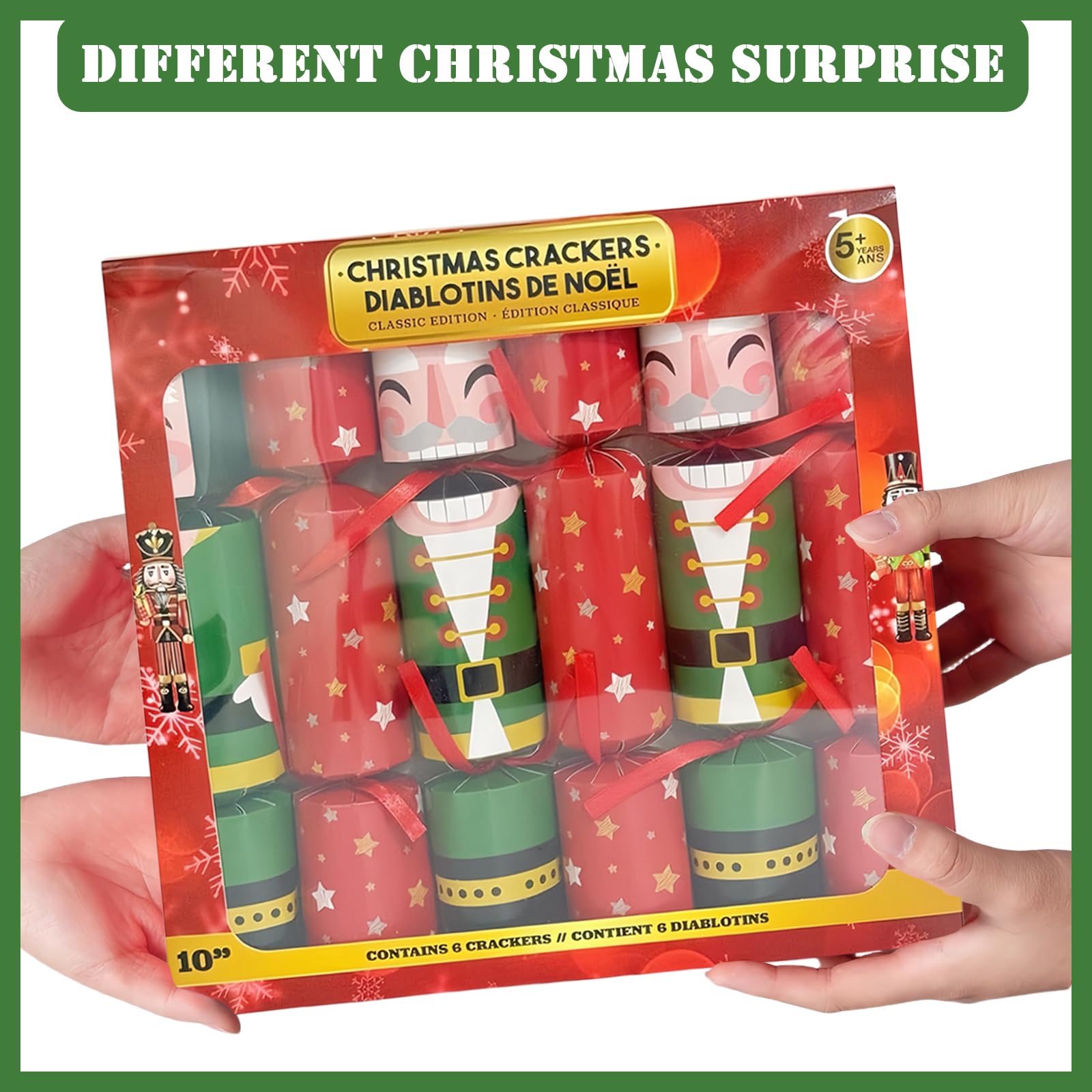 COSORO 6 Pack Christmas Crackers Luxury with Novelty Gifts Party Hats for Xmas Party Table Favors,Santa's Building Block Christmas Party Crackers,Xmas Crackers for Gift,Christmas Decorations - Image 4