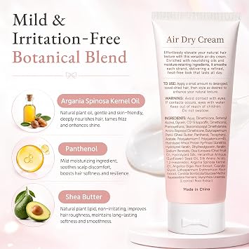 Air Dry Cream for Straight & Fine Hair, Leave In Styling Cream
