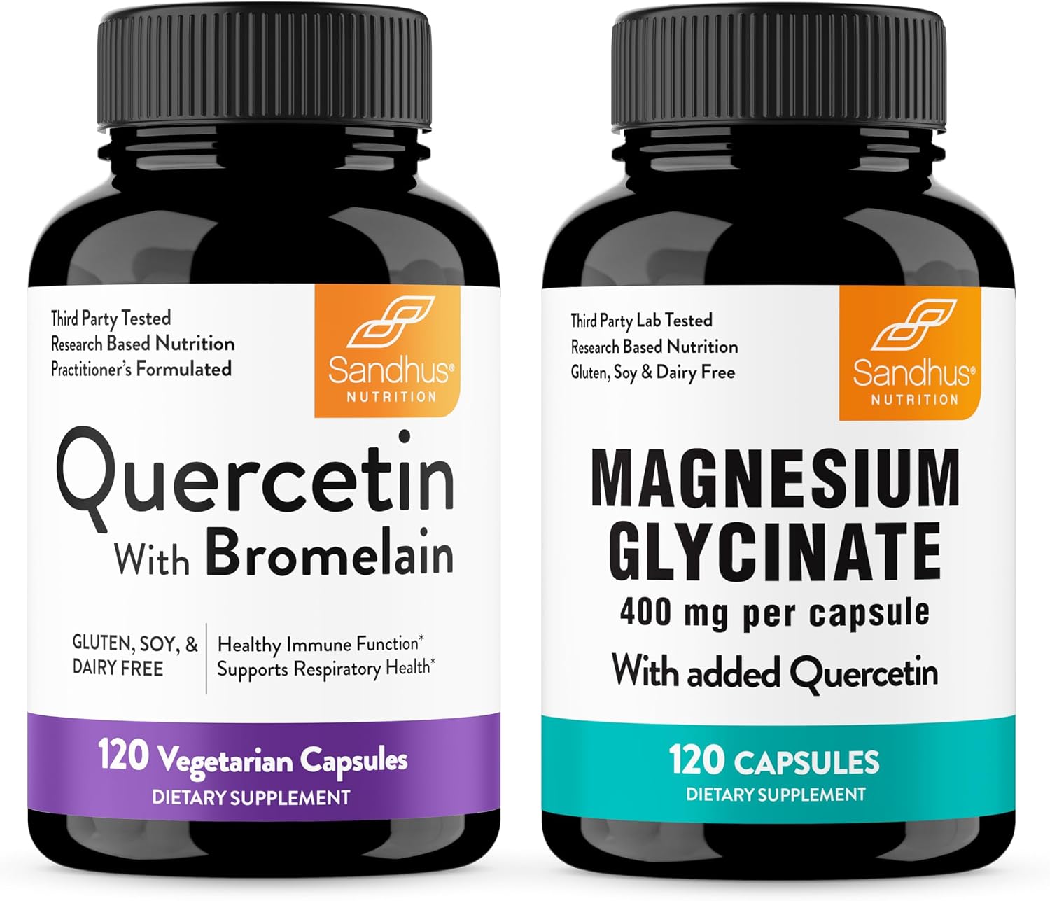 Sandhu's Quercetin with Bromelain & Magnesium Glycinate Complex with Quercetin Capsules | Supports Immune, Muscle Health & Quality Sleep