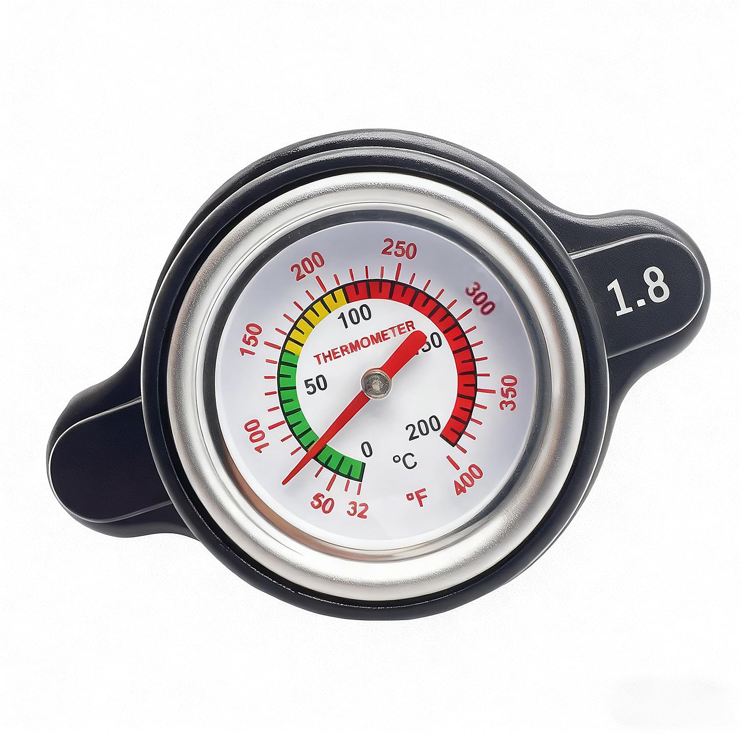 JkorkM High Pressure Radiator Cap Cover Temperature Temp Gauge 1.8 Bar 25.6Psi Fit for Honda, Kawasaki, Suzuki, Husqvarna Dirt Bike, Yamaha Motorcycle ATV Models High Pressure Radiator Cap