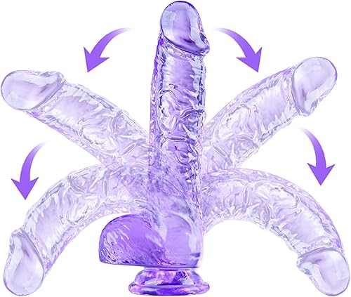 Miniatura 8 de Pequeño consolador de succión transparente realista de 6.4 pulgadas, juguete sexual para adultos con consolador de ventosa, adecuado