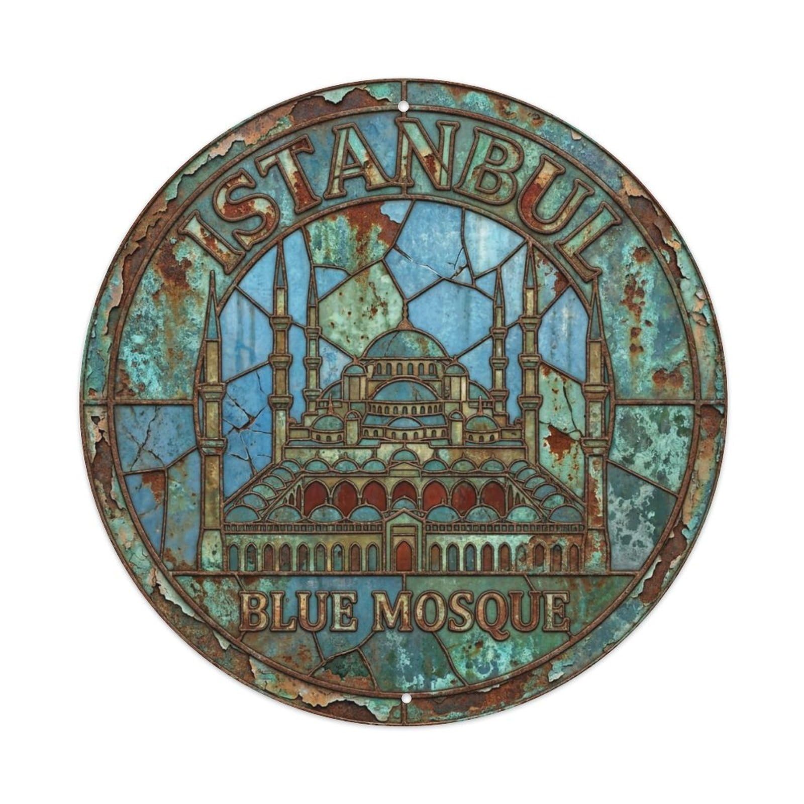 Vintage Travel Istanbul Turkey Mosque Metal Tin Sign