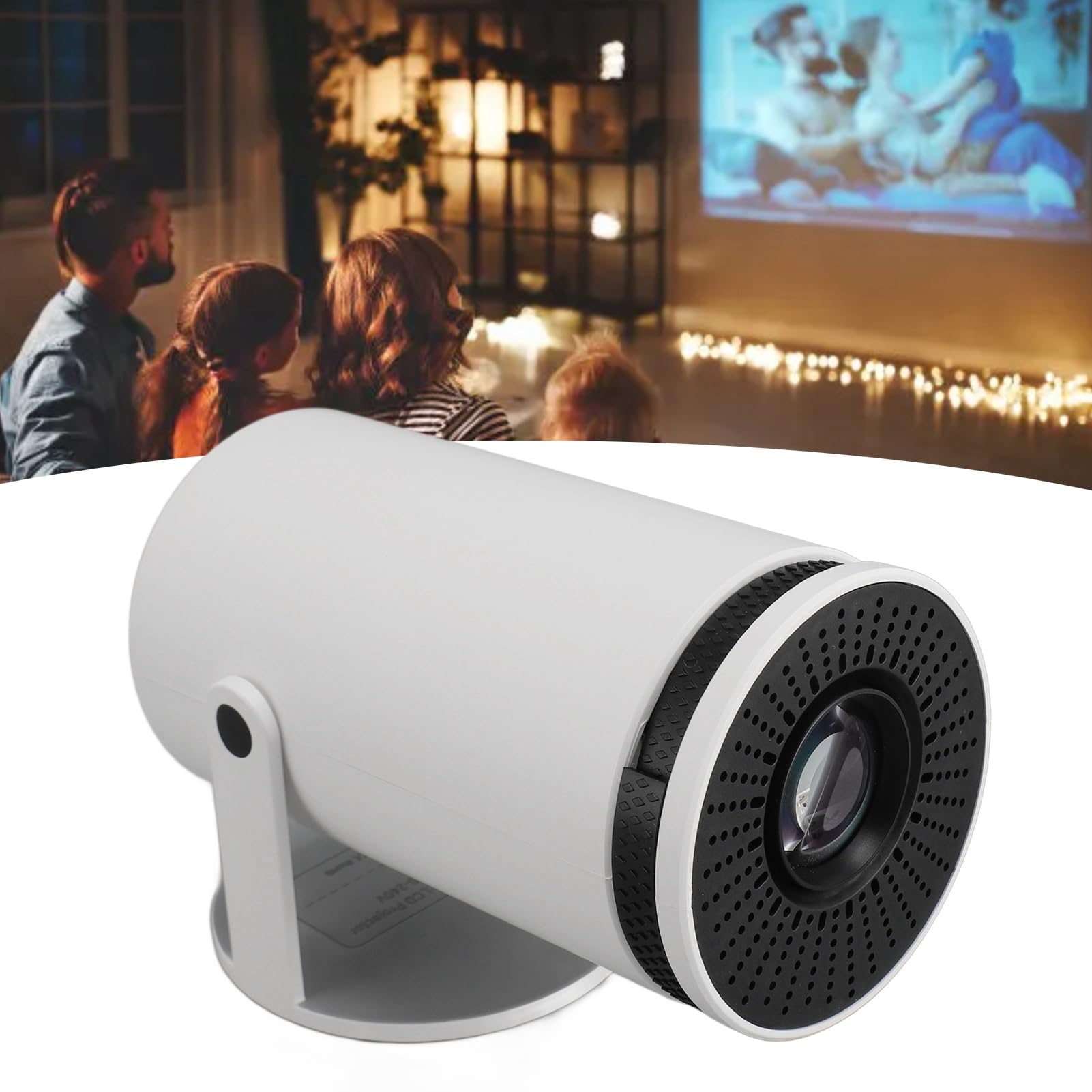 ciciglow Kleiner Projektor, 1080P 5G WiFi Plus 8G Telefon Wireless Gleicher Bildschirm Tragbarer Projektor, Trapezkorrektur, 1080P-Dekodierung, Zuhause Im Freien (EU-Stecker)