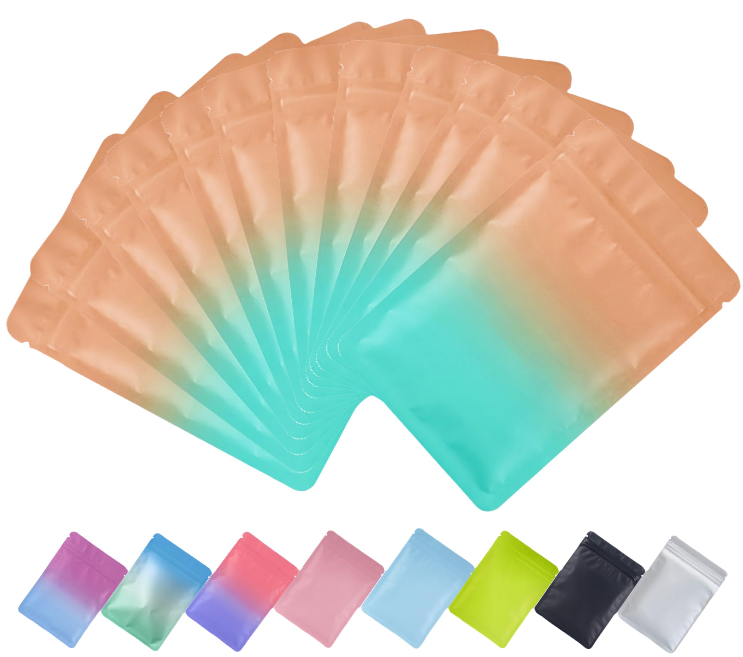 Plaphy 100pcs Resealable Mylar Bags, Ziplock Foil Bags(Yellow&Blue, 7x10cm) — image 1