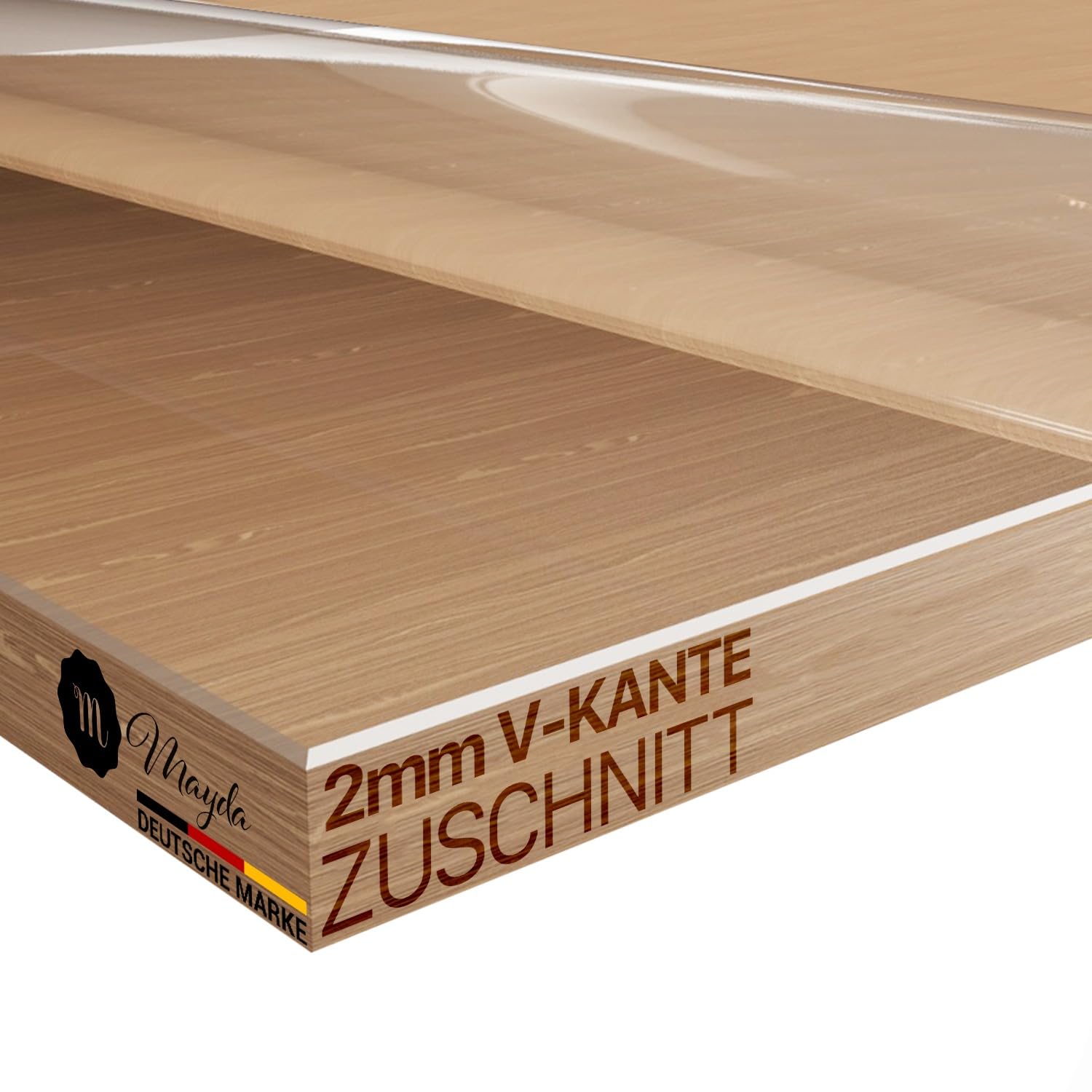 Mayda Tischfolie transparent 2 mm - Glasklar Folie Tischschutz - versch.Größen, Individuell Zuschneidbarer - Schutzfolie mit abgeschrägten Kanten für Tisch - Abwaschbare Tischdecke (B-120 x L-235 cm)