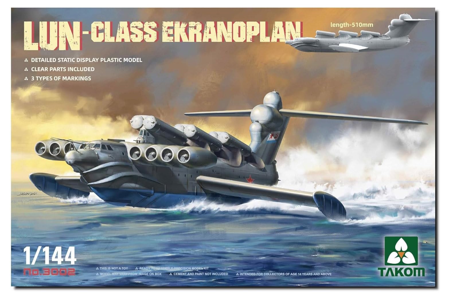 Takom 1:144 LUN Class Ekranoplan Soviet GEV Ship Model Kit