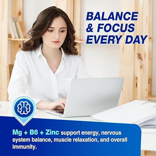 Miniatura 5 de Cápsulas de carbonato de magnesio, suplemento de carbonato de magnesio de 500 mg con calcio, vitamina B6, D3, zinc para la salud digestiva, muscular