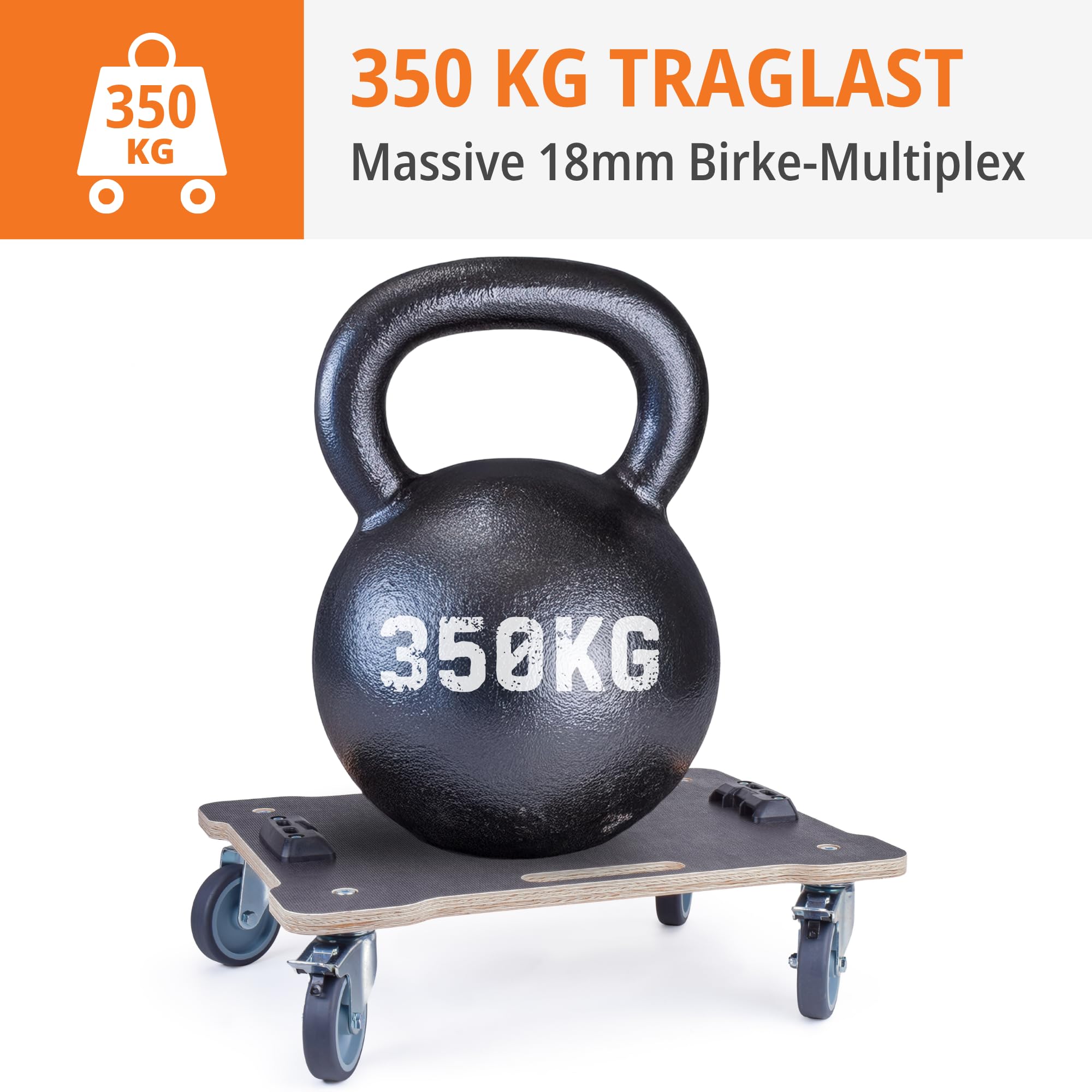 L-BOXX Rollbrett mit Siebdruckplatte – Schwerlast Transportroller für Bosch Sortimo L-BOXX | Rollwagen mit 4 Lenkrollen & Feststellbremse | kompatibel mit L-BOXX System (Siebdruck)