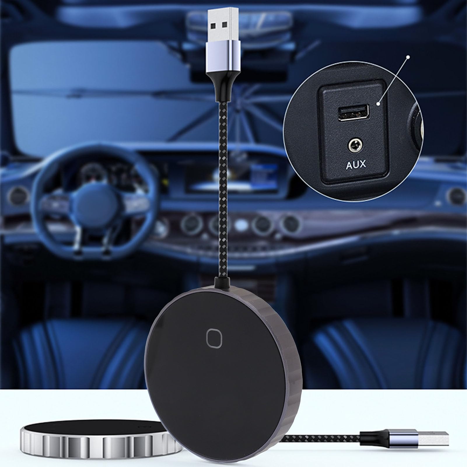 KUIDAMOS Adaptador Inalámbrico para Automóvil Inalámbrico para Auto y Plug Play para una Experiencia de Conducción Diseño Liviano y Compacto