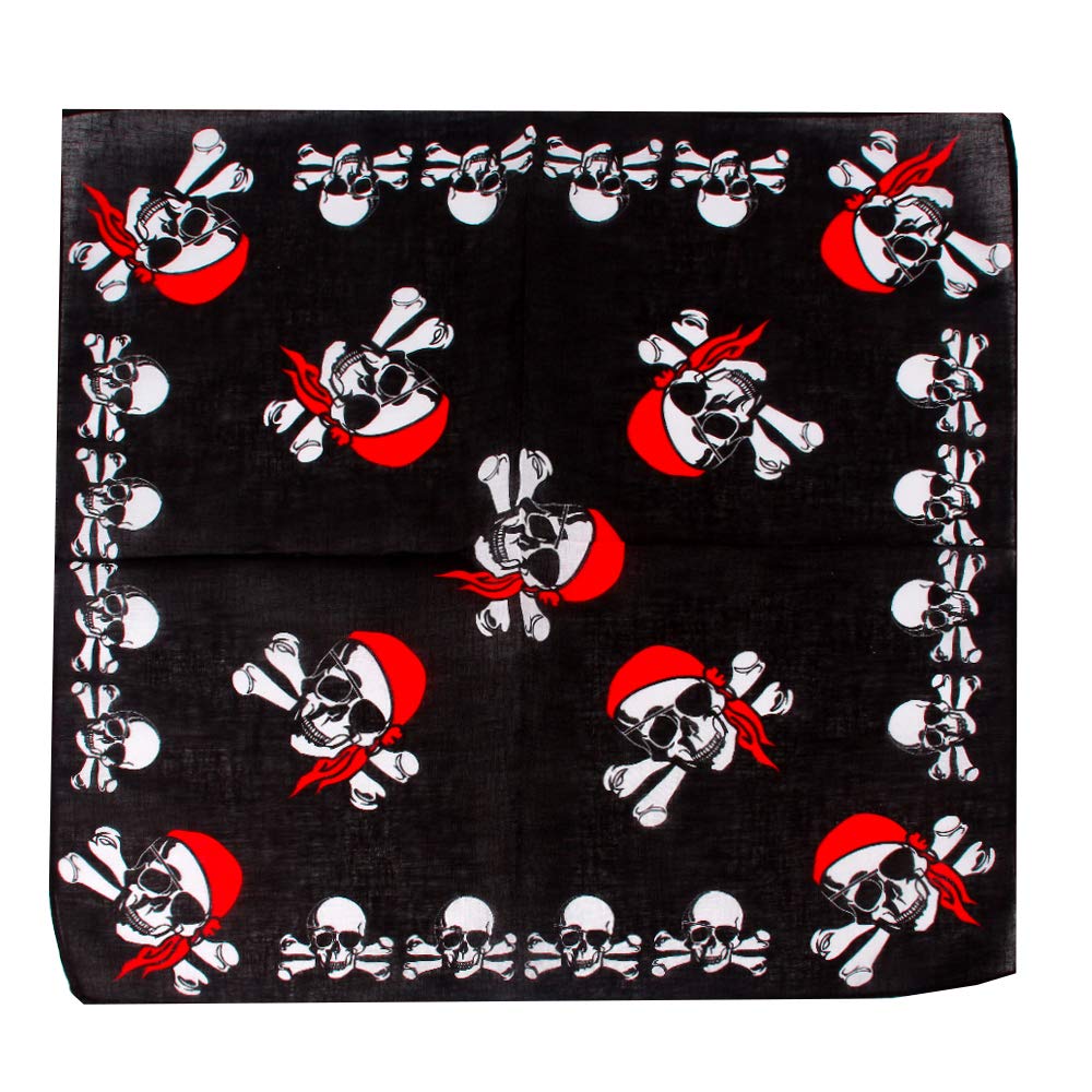 Beyond Dreams 14 Kopftücher mit Totenkopf Motiv - Piratenparty - Kindergeburtstag - Bandana - Hals-Tuch - Mundschutz - Nasenschutz - Set