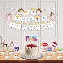 Festiko® My First Tooth Combo - 10 Pcs (Banner + Cake & Cupcake Toppers), Decoration Items for Baby, 1st Tooth Photoshoot gallery image