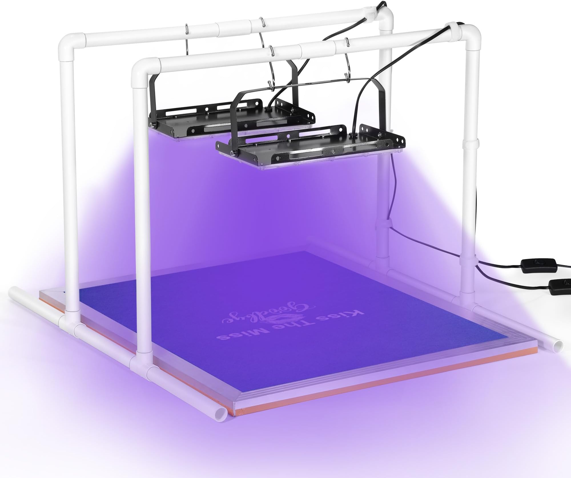 Caydo - 2 Pack 50W LED UV Screen Printing with Light Stands, Cable Ties, Display Unit for Screen Printing and Cyanotypes, S-088E