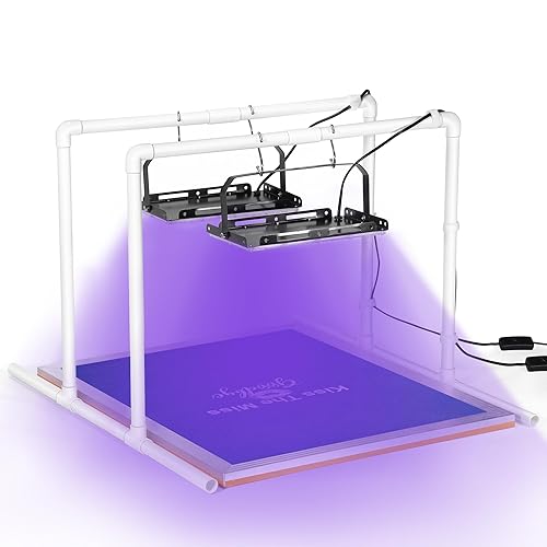 Caydo 2PCS 50W LED UV Screen Printing Light Exposure Unit with Light Stands, Cable Ties, Exposure Unit for Screen Printing and Cyanotypes
