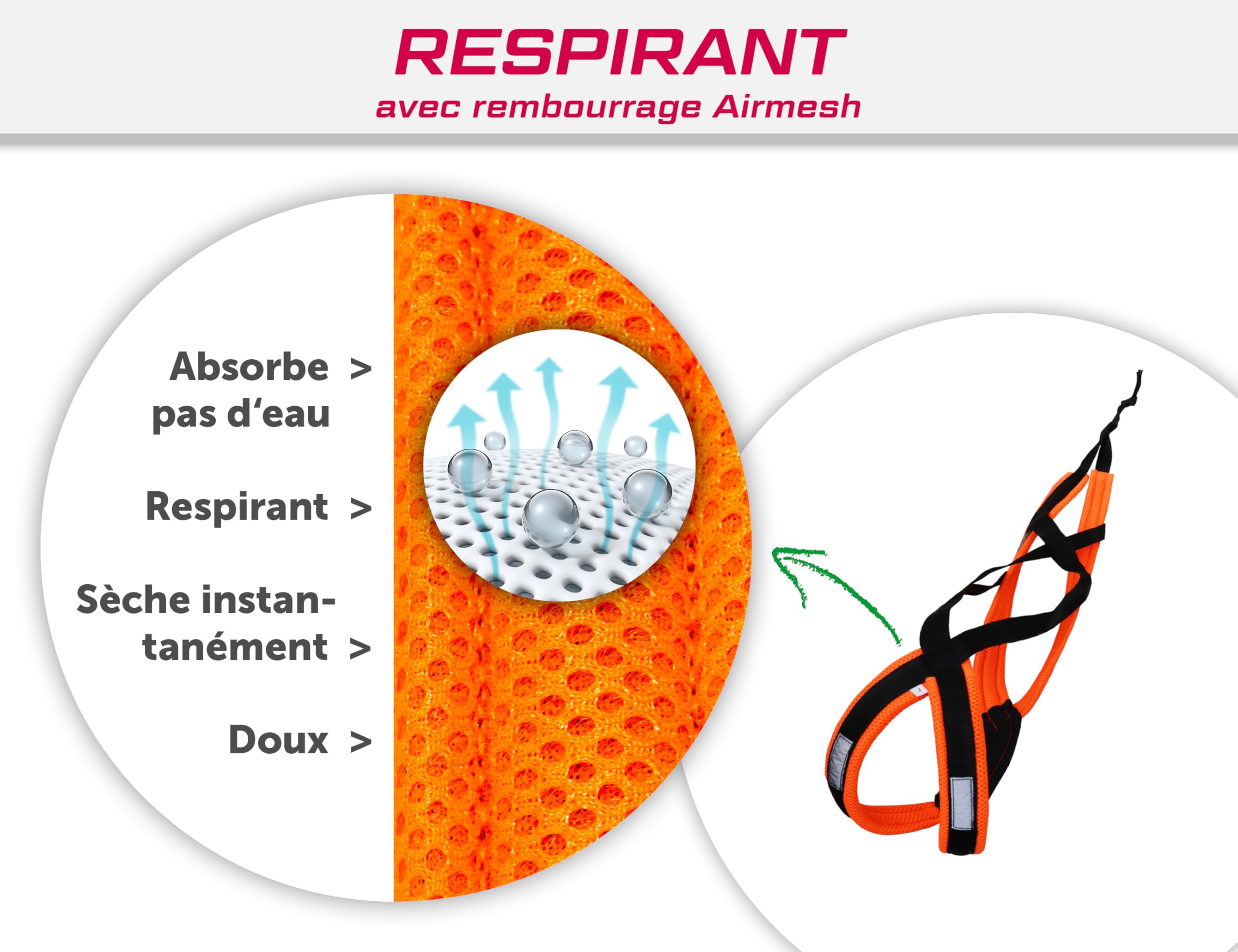 Harnais de Traction pour Chien, x-Back Harnais canicross, Harnais Chien Velo, Harnais cani VTT, Harnais Chien de traineau - Noir Orange Fluo