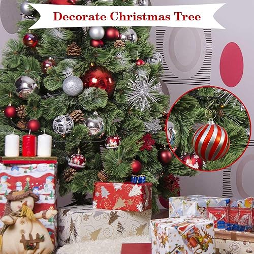 Miniatura 2 de Ganchos para Adornos, Colgadores Dorados para Adornos de Navidad, 100 Piezas de Ganchos para Adornos de Navidad, Ganchos de Metal para Adornos,